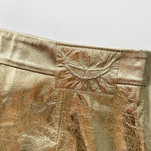 Zadig & voltaire metallic leather mini skirt *flaws* - Picture 3 of 7